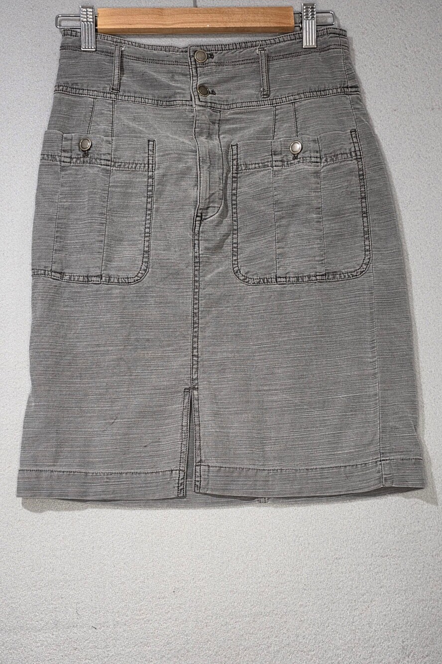 Anthropologie Pilcro Heather Grey Y2K Utility Workwear Pencil Skirt - Size 0